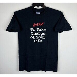 Vintage 90s Y2K DARE Graphic T-Shirt / Black / Size Small